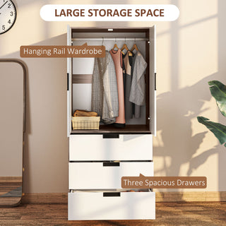 homcom two door two drawer wardrobe white brown