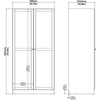 Florence Brande 2 Door White Wardrobe