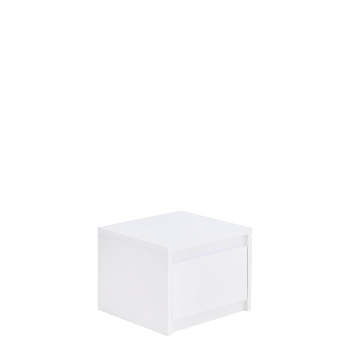White gloss bedside cabinet with drawer