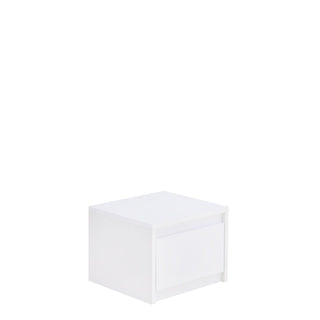 White gloss bedside cabinet with drawer
