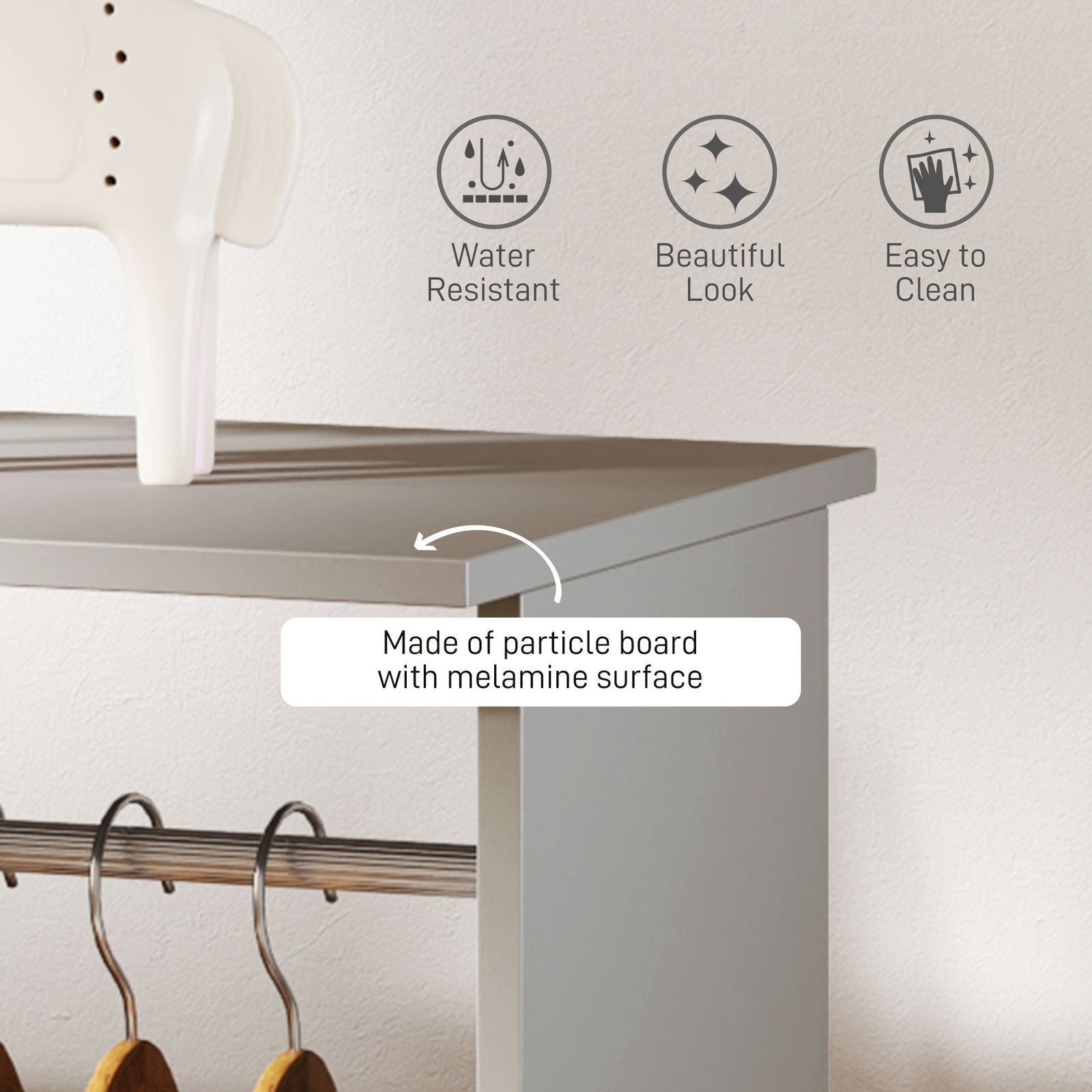 homcom open wardrobe double mobile storage shelves organizer w 6 wheels grey