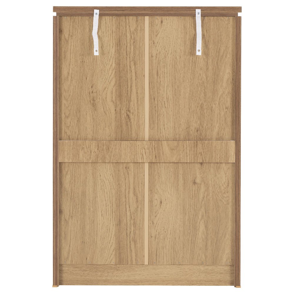 Oak effect wood chest of drawers back panel with structural supports