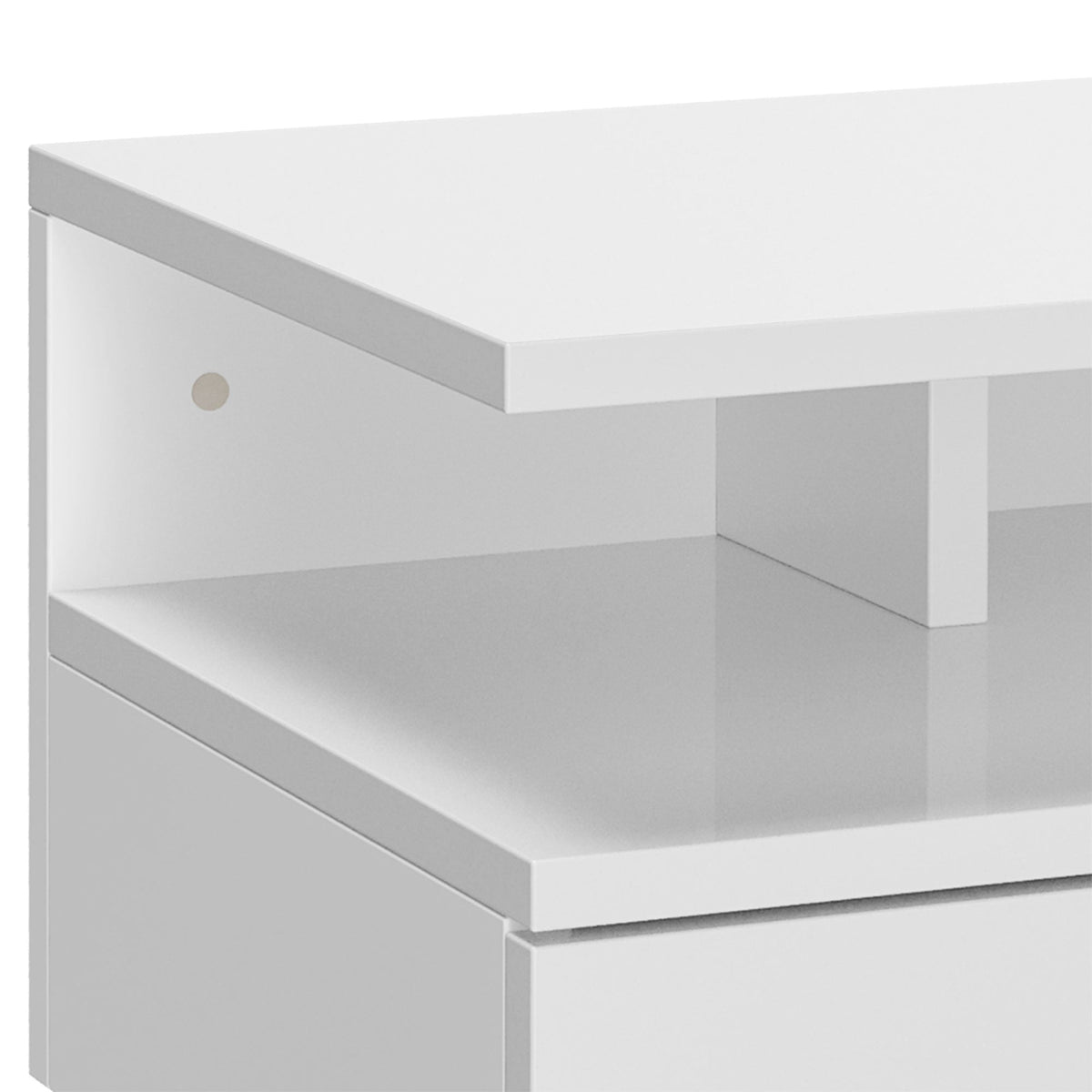 homcom set of two floating high gloss bedside tables white