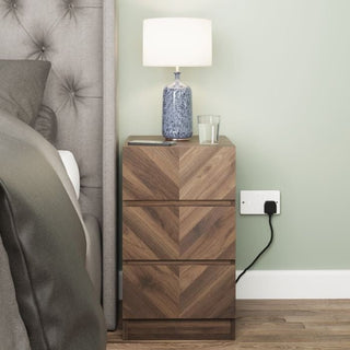 CHARLESTON 3 Door Wardrobe Set 4 Pieces - Royal Walnut