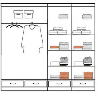 Luxembourg Sliding Wardrobe Mirrored 2 Door 203cm - Black Gloss