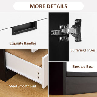 homcom 2 door wardrobe modern wardrobe with 3 drawers and hanging rod for bedroom black