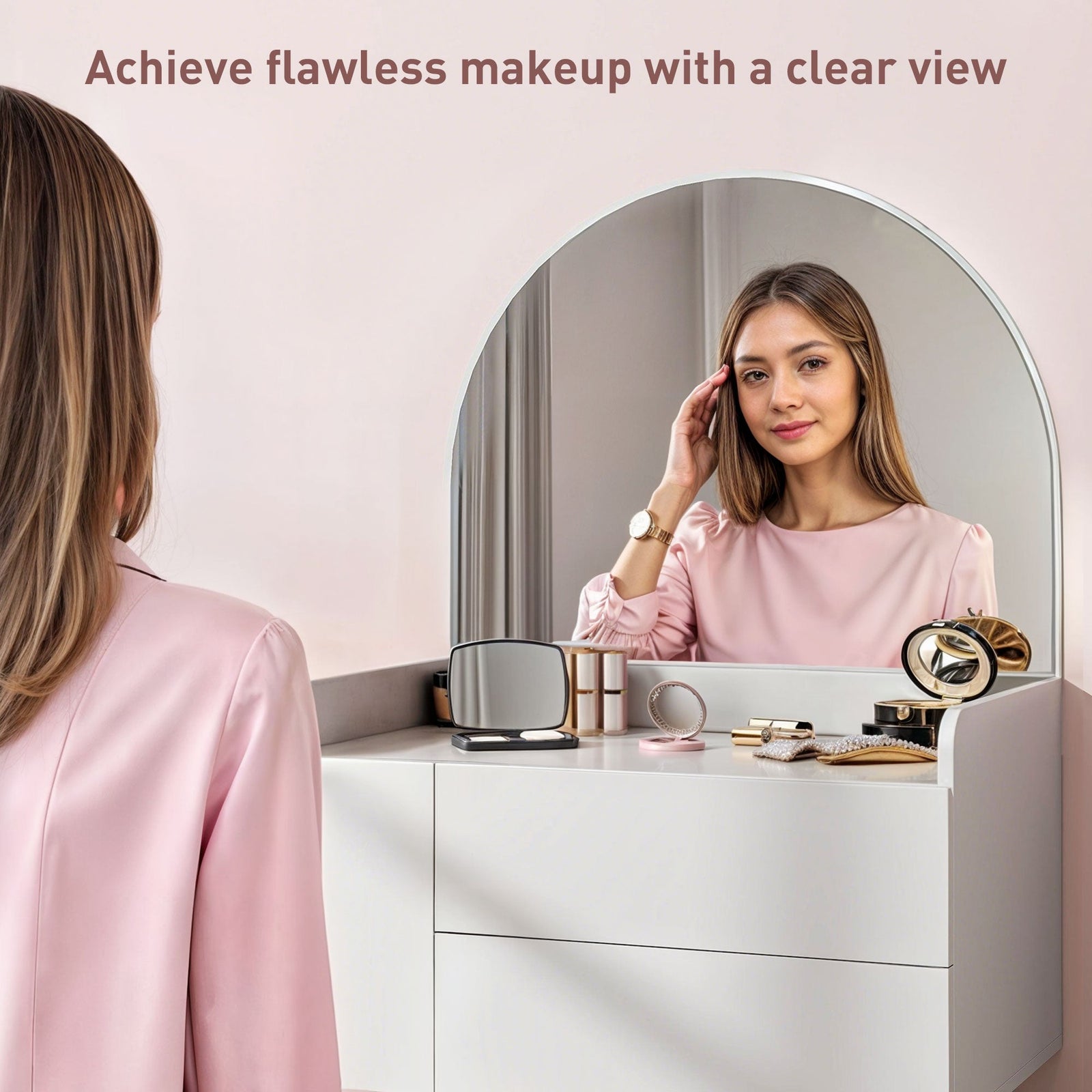 homcom three drawer compact dressing table white