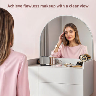 homcom three drawer compact dressing table white