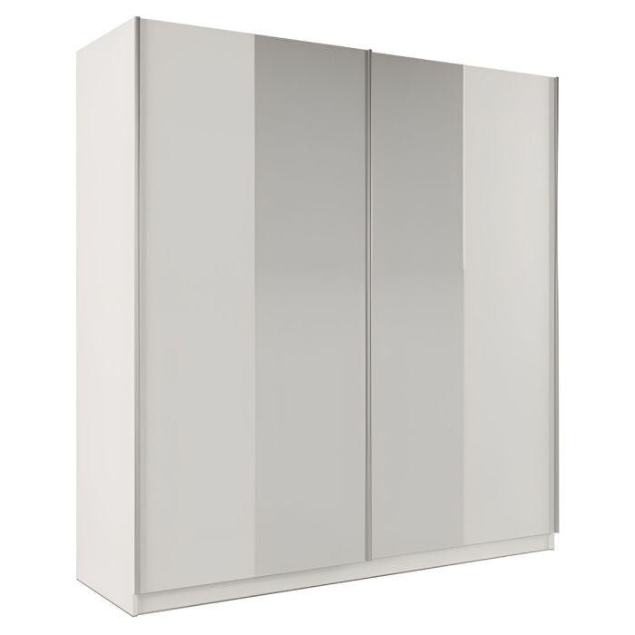 Lothian white 2-door mirrored sliding wardrobe, 200cm wide