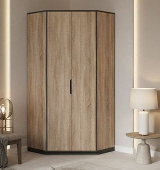 Corner Wardrobe - ZAGREB 2 Door Wardrobe Oak 95cm