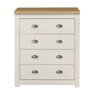 Highland Wooden Chest Of 4 Drawers In Cream And Oak