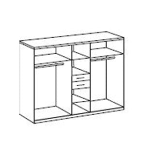 CHOICEWARDROBE DAKAR Hinged Wardrobe 5 Door 225cm Oak and Graphite Mirrored Door