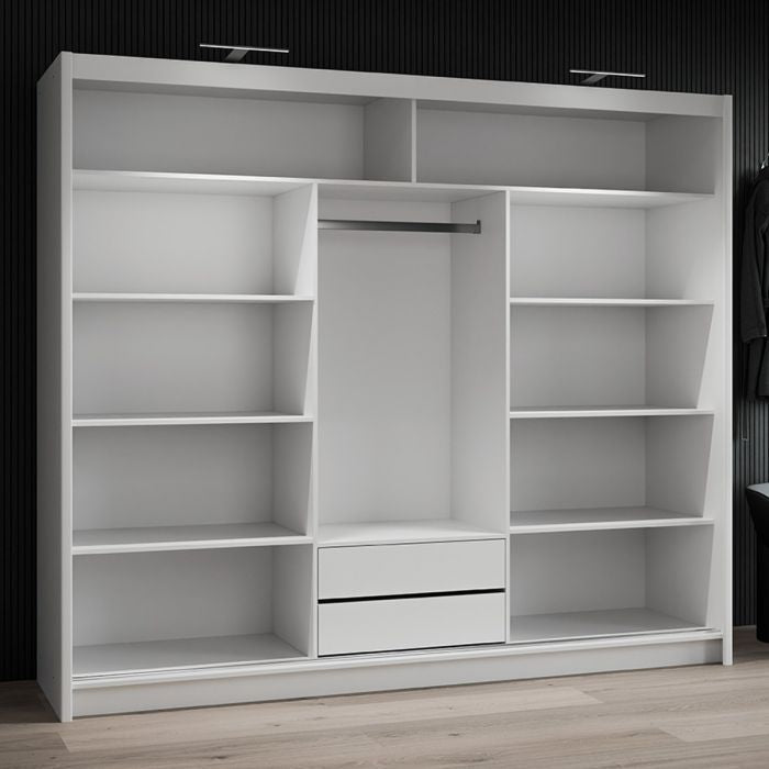 Kinross II 250cm 3-Door Mirrored Sliding Wardrobe – Graphite – product image 8