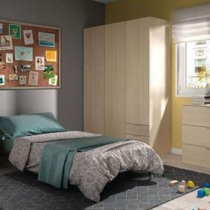 CHOICEWARDROBE HARVEY 121cm Oak Effect 3 Door Wardrobe with 3 Drawers
