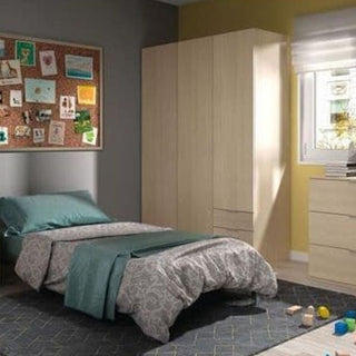 Wardrobe - HARVEY 3 Door Wardrobe Oak 121cm