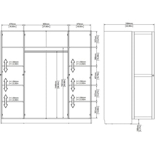 Florence Brande 4 Door Jackson Hickory Oak Wardrobe