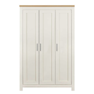 Highland Wooden Wardrobe With 3 Doors In Cream And Oak