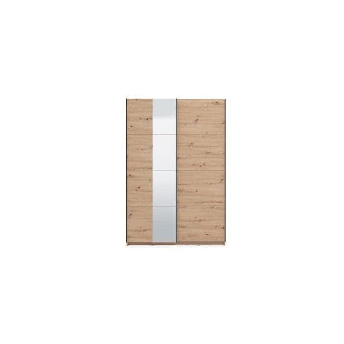 NIAH 2 door oak effect sliding wardrobe with central mirrored panel