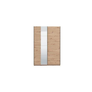 NIAH 2 door oak effect sliding wardrobe with central mirrored panel