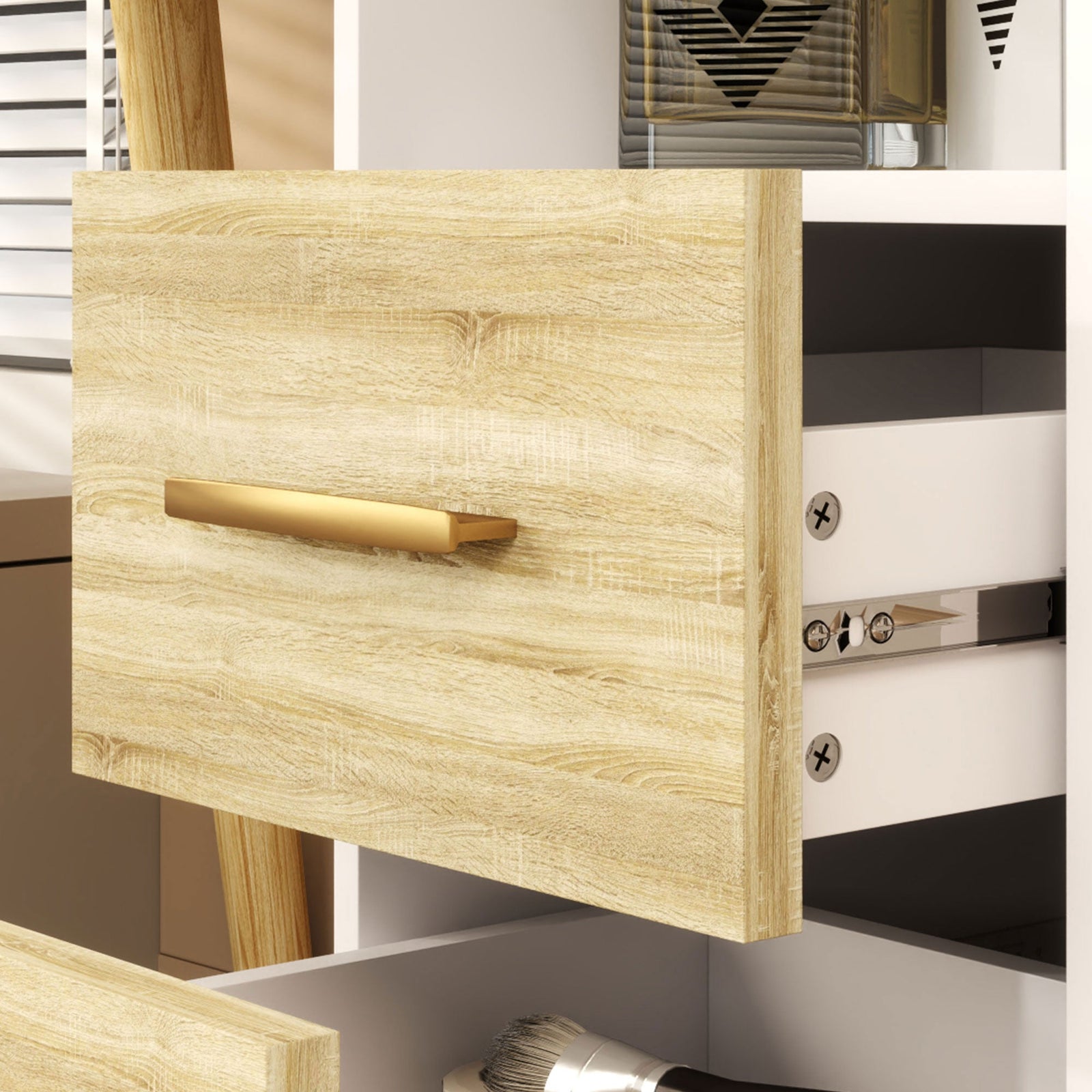 homcom elegant dressing table with storage white