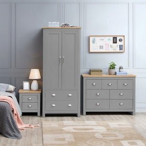 Lisbon 3 Piece Wardrobe Bedroom Set 03 - Grey