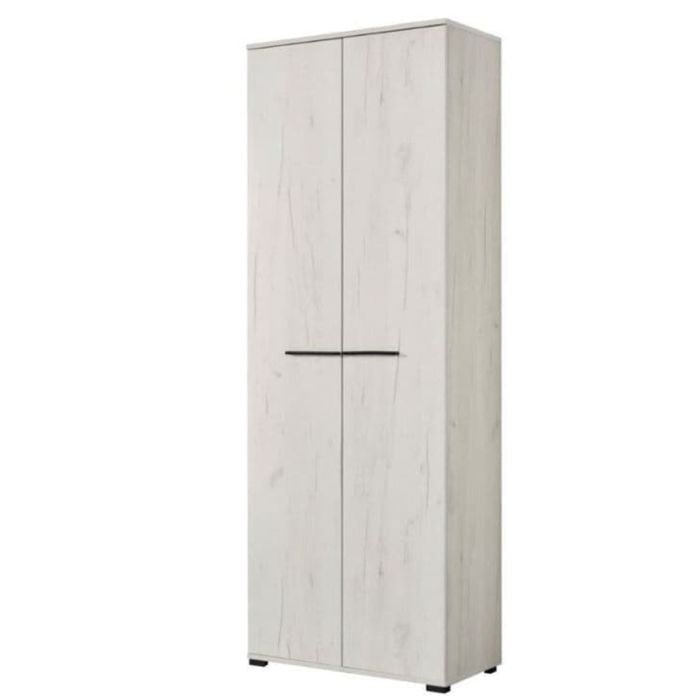 Darren narrow two-door wardrobe, light wood oak-effect finish