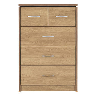 Crieff Wooden Chest Of 5 Drawers In Oak