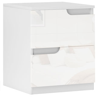 homcom high gloss bedside table white