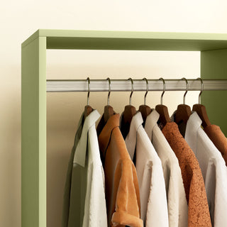 homcom open wardrobe on wheels bedroom wardrobe with clothes hanging rail 2 storage shelves mobile garment rack for cloakroom hallway green