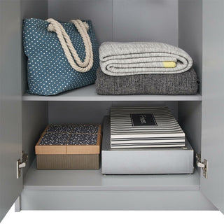 3 Door 2 Drawer Wardrobe - Grey