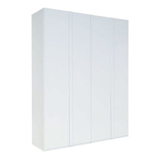 White gloss four-door wardrobe