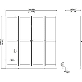 Florence Brande 4 Door White Wardrobe