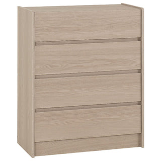 Smoked ash wood effect four-drawer chest of drawers