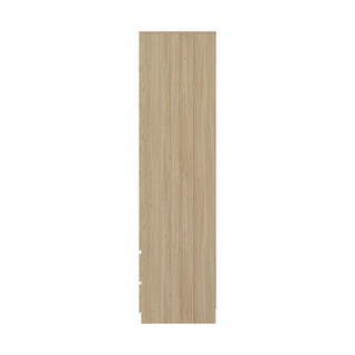 Charleston 3-door Euro oak wardrobe side view with herringbone wood grain