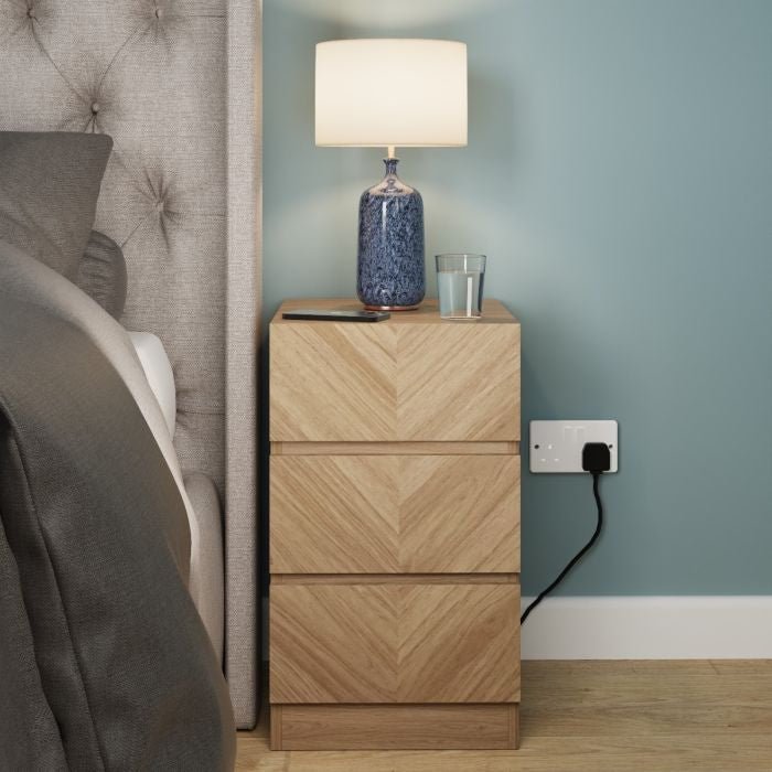 Wardrobe Set - CHARLESTON 3 Door Bedroom Set 4 Peice Euro Oak 119.5cm – product image 13