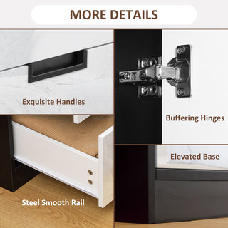 homcom 2 door wardrobe modern wardrobe with 3 drawers and hanging rod for bedroom high gloss white