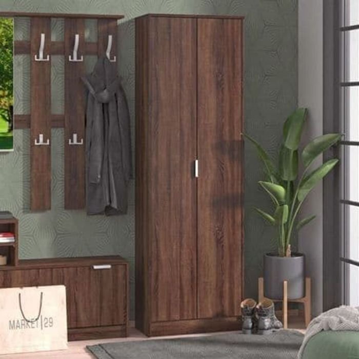 CLARKE 2 Door Wardrobe Dark Brown 60.2cm – product image 4