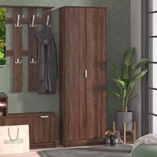 Wardrobe - CLARKE 2 Door Wardrobe Dark Brown 60.2cm
