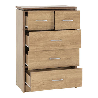 Crieff Wooden Chest Of 5 Drawers In Oak