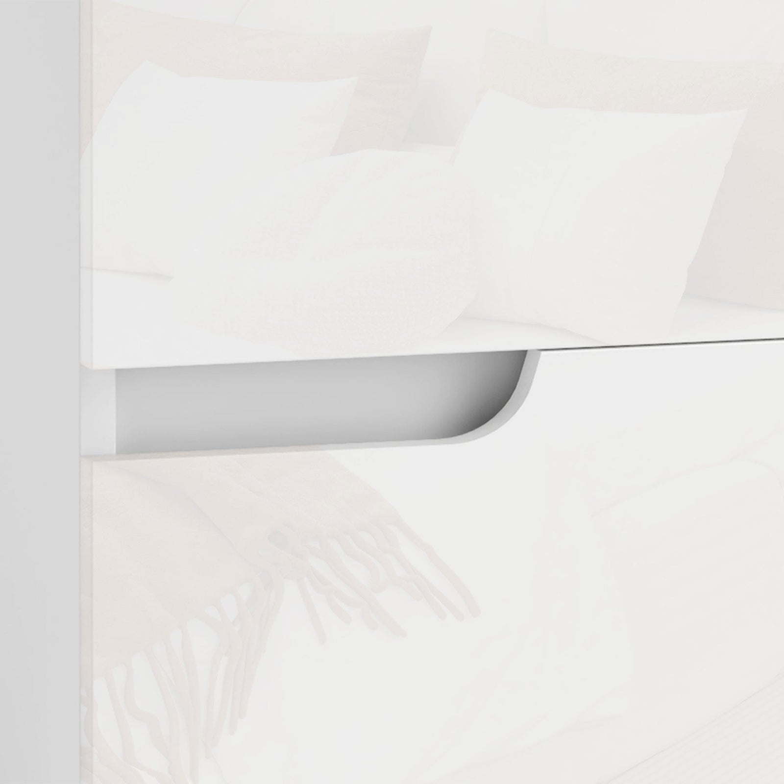 homcom high gloss bedside table set of 2 white