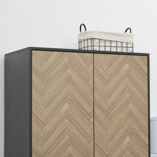homcom modern wardrobe cabinet wood grain sticker surface with shelf hanging rod and 2 drawers 90x50x190cm