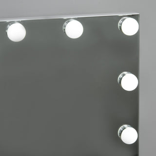 homcom hollywood mirror with lights for makeup dressing table lighted vanity mirror with 12 dimmable led bulbs and usb plug in power supply white
