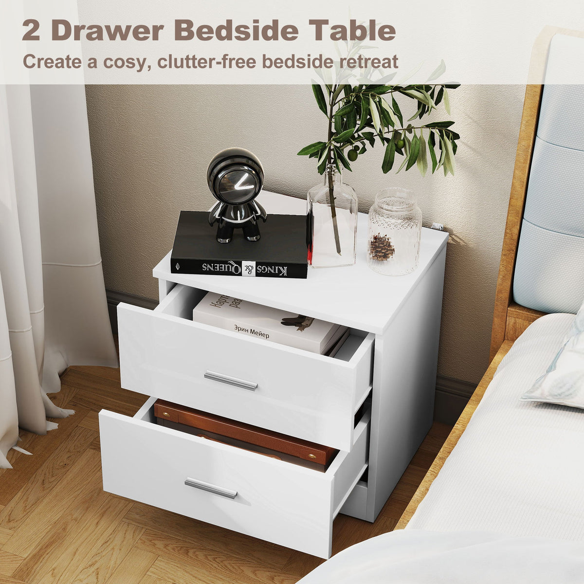 homcom high gloss 3 piece trio bedroom furniture set wardrobe chest of drawer bedside white