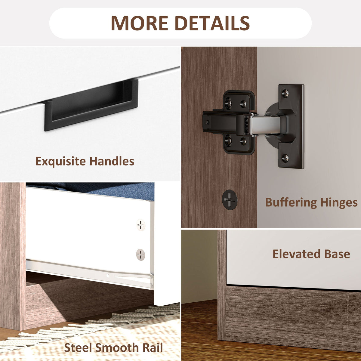 homcom two door two drawer wardrobe white brown
