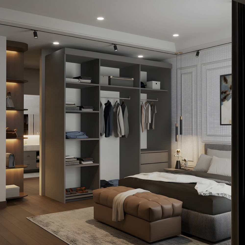 Choice Wardrobe Molli Grey 2 Door Sliding Wardrobe with mirrored doors