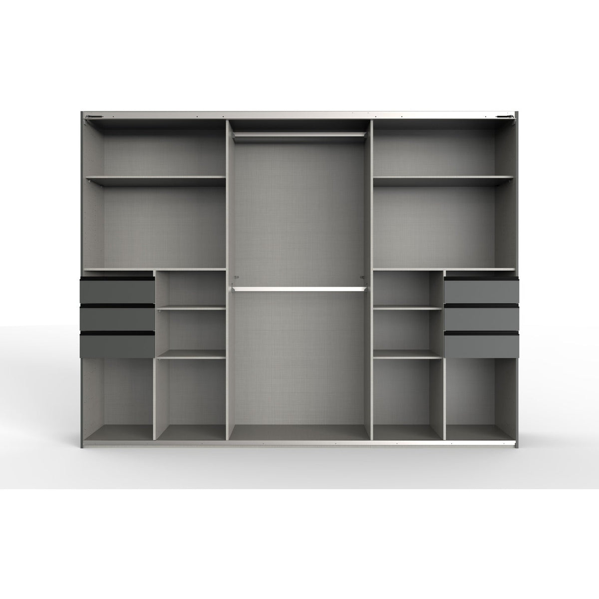 Aurex 203cm 3-Door Glass-Fronted Sliding Wardrobe – Black Tinted Glass – product image 3