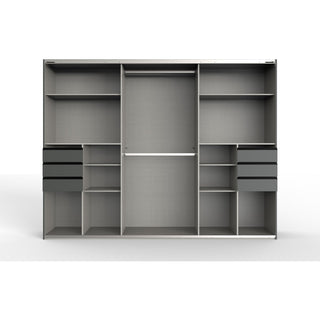 CHOICEWARDROBE Aurex Black Tinted Glass 3 Door Sliding Wardrobe Drawers