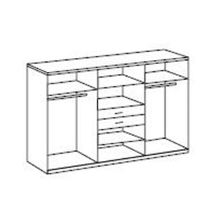 CHOICEWARDROBE DAKAR Mirrored Wardrobe 6 Door 270 cm White and Graphite Mirrored Door