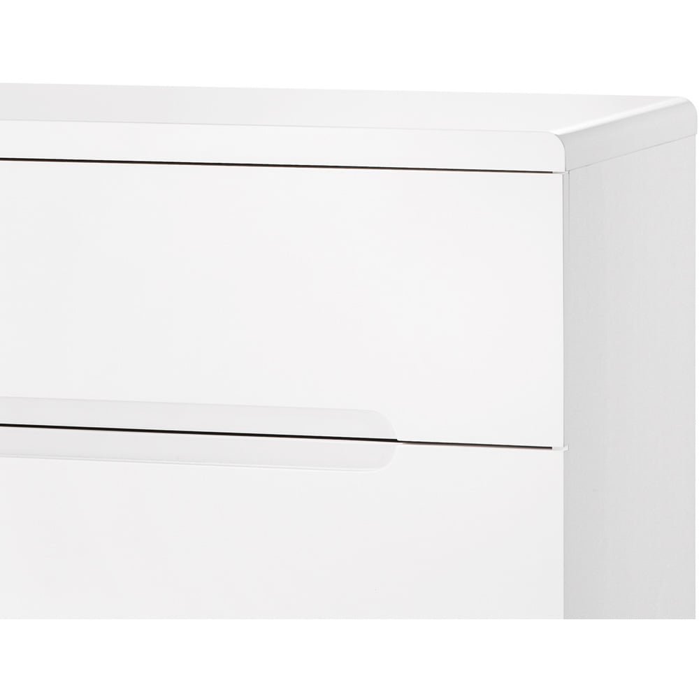 MANHATTAN 3 drawer white high gloss chest of drawers close-up