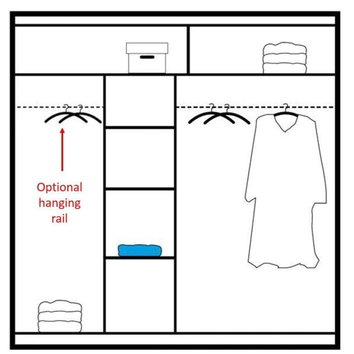 Kinross II 203cm 2-Door Mirrored Sliding Wardrobe – Graphite – product image 15